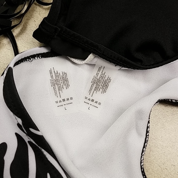 Black fringe string bikini with cheeky bottoms. - Picture 5 of 5